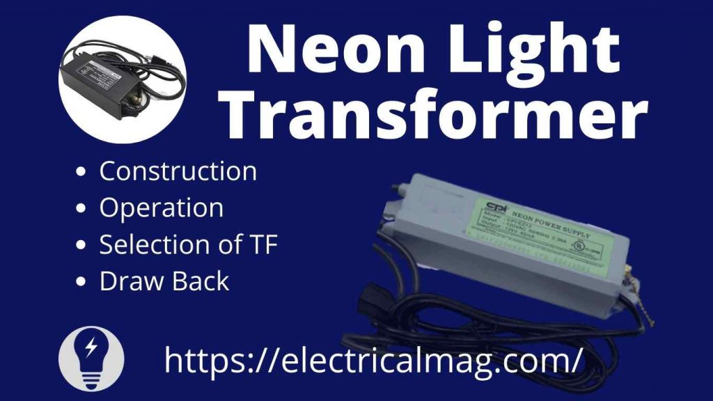 Neon light transformer