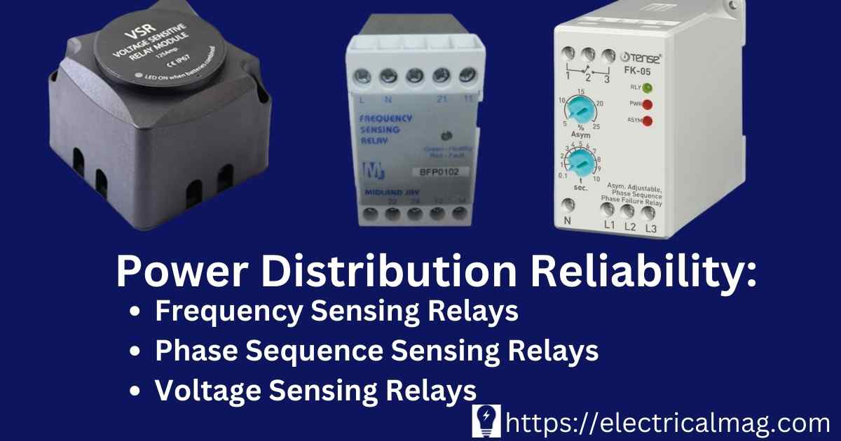 Power Distribution Reliability: Frequency, Phase Sequence and Voltage Sensing Relays 